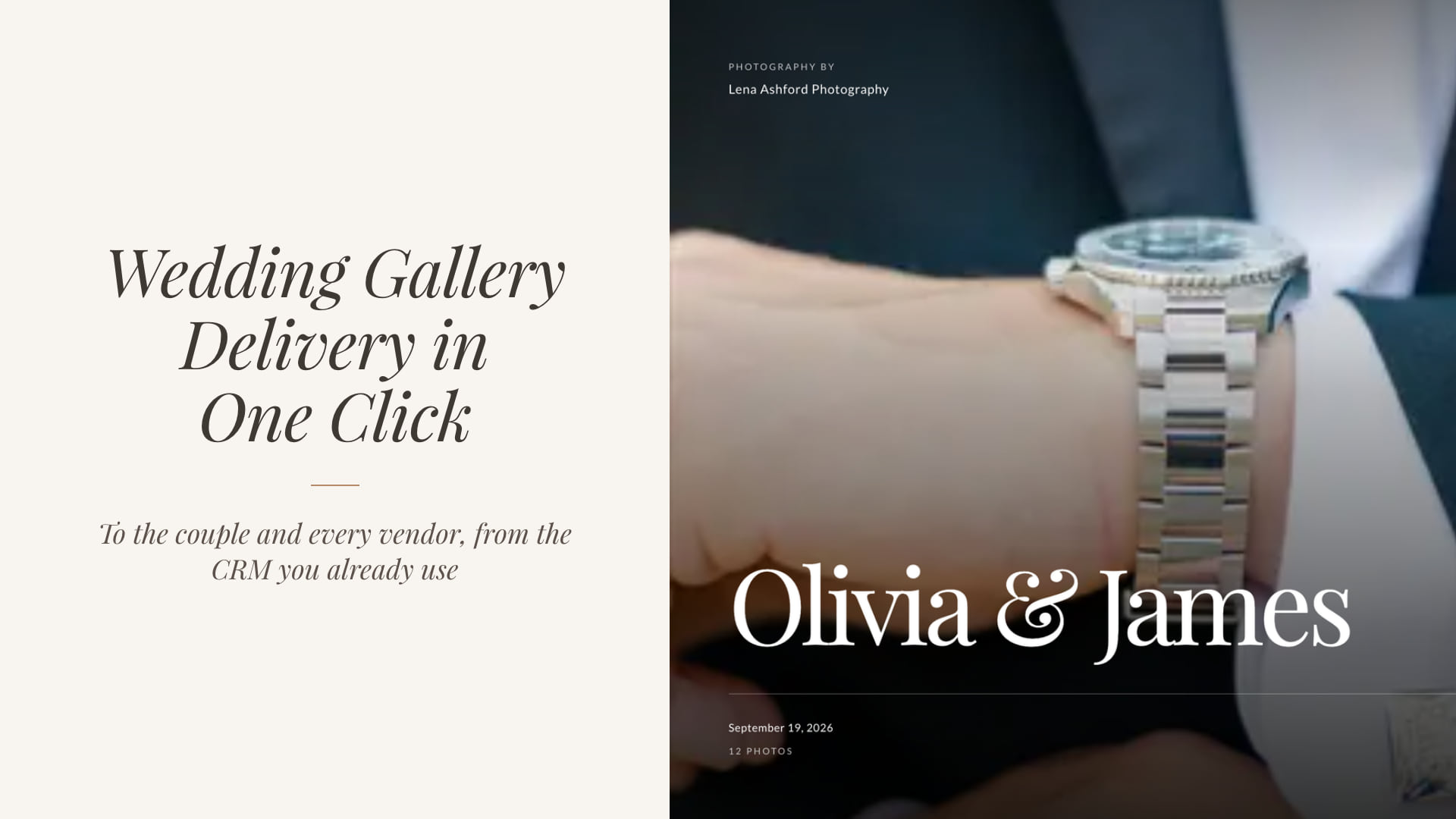 Wedding Gallery Delivery: Send to the Couple and Every Vendor in One Click