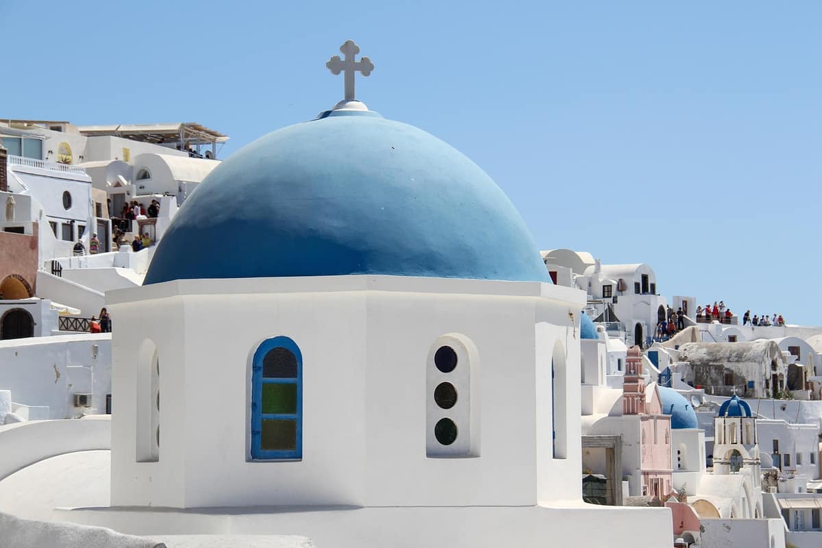 Scenic view of Santorini, Greece — a popular wedding destination