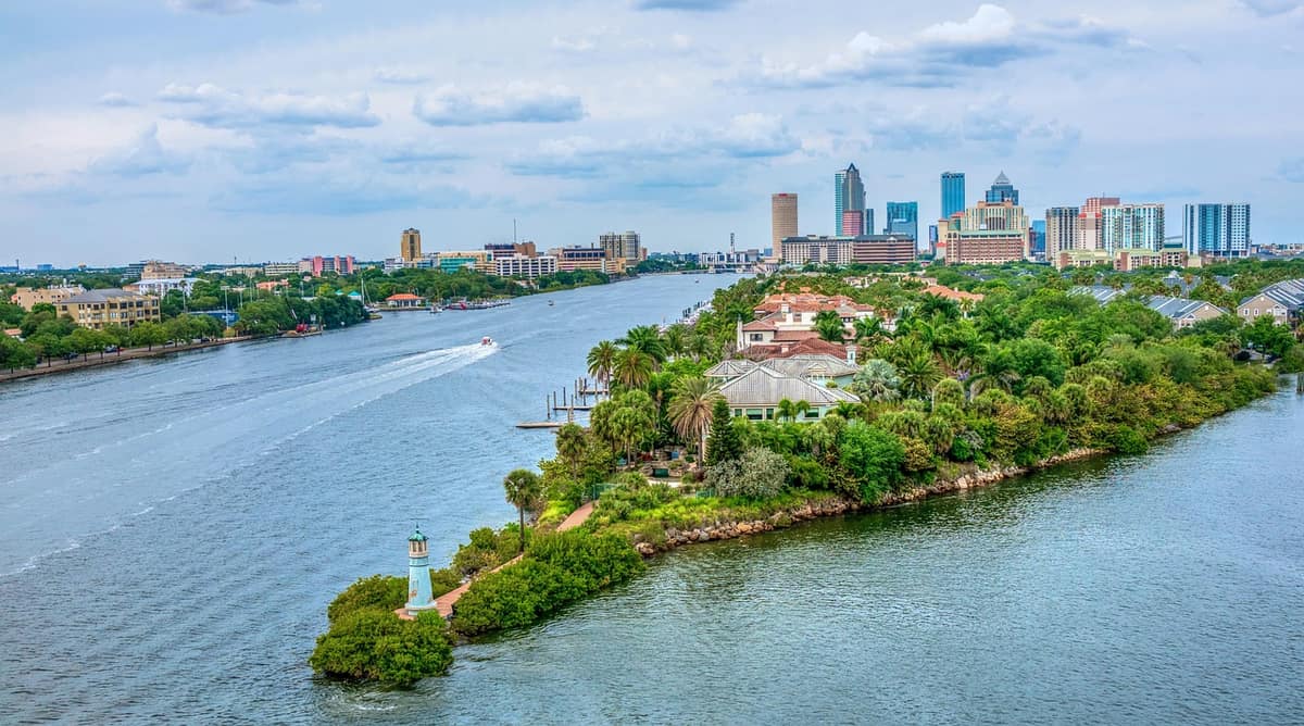 Scenic view of Tampa, Florida — a popular wedding destination