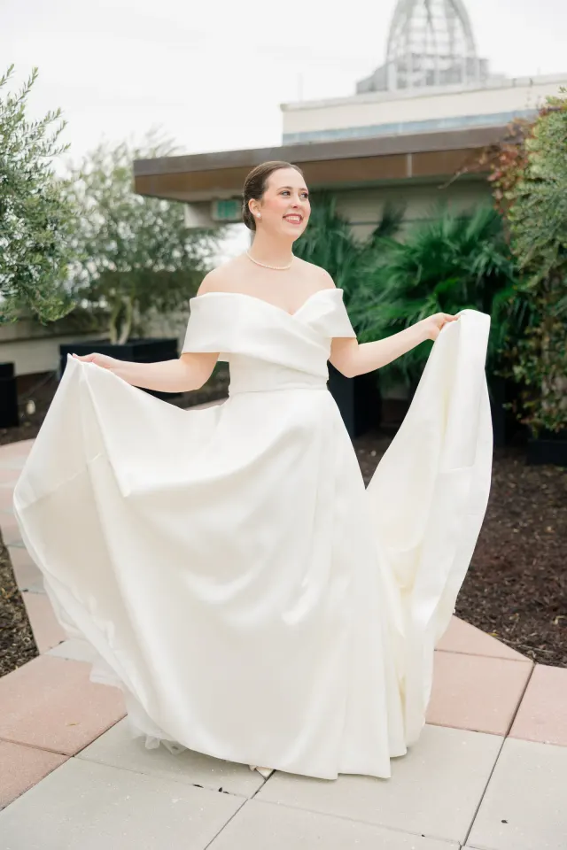 A bride twirling on the dance floor